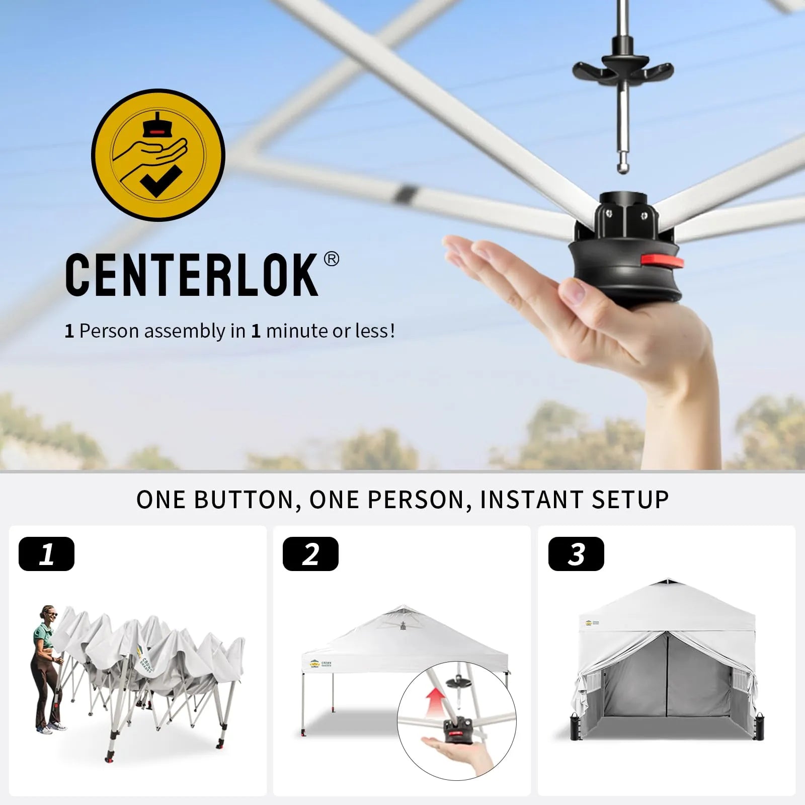 Pop-Up Pavillon 3×3 m mit 4 Seitenteilen – Wasserdicht, Stabil & Höhenverstellbar