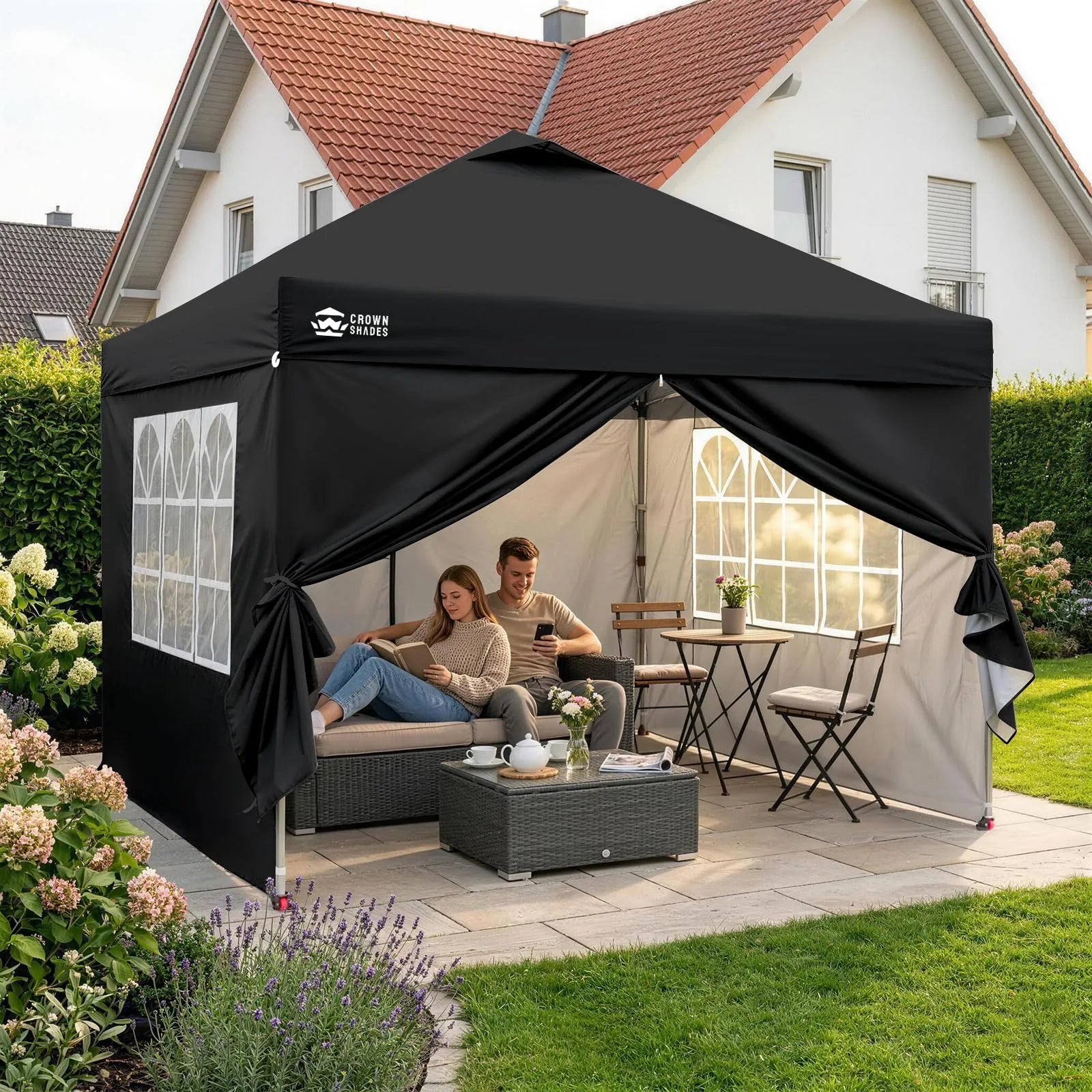 Pop-Up Pavillon 3×3 m mit 4 Seitenteilen – Wasserdicht, Stabil & Höhenverstellbar