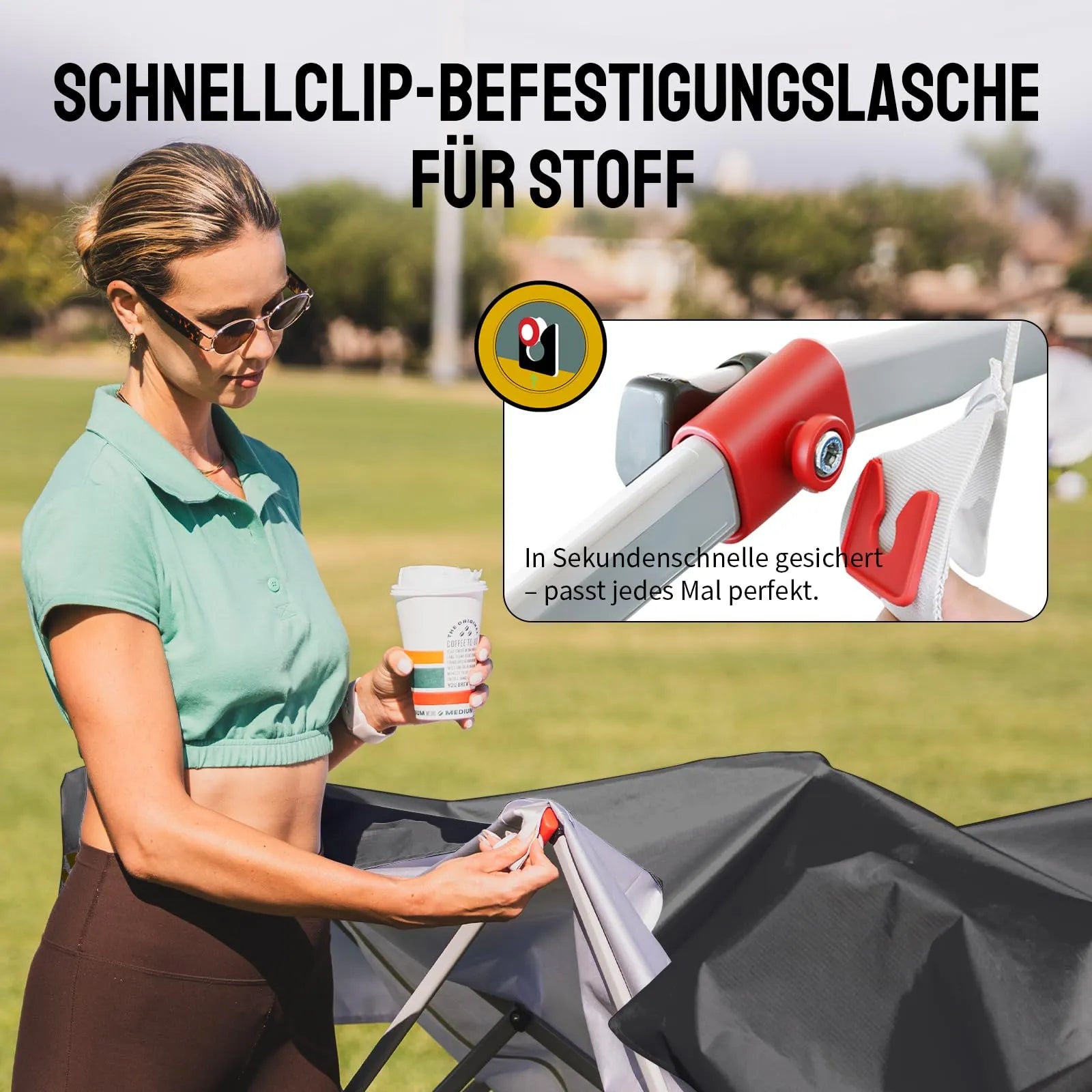 Pop-Up Pavillon 3×3 m mit 4 Seitenteilen – Wasserdicht, Stabil & Höhenverstellbar