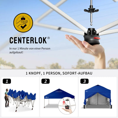 Pop-Up Pavillon 3×3 m mit 4 Seitenteilen – Wasserdicht, Stabil & Höhenverstellbar