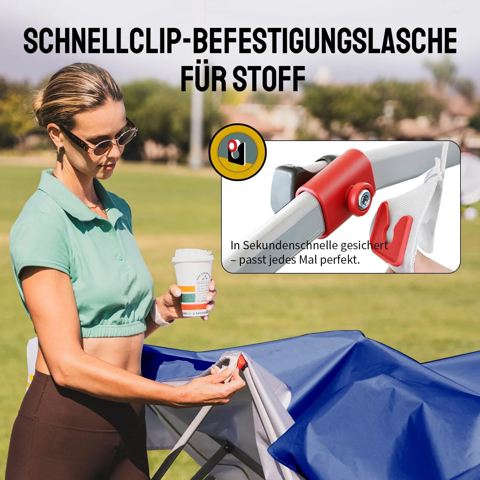 Pop-Up Pavillon 3×3 m mit 4 Seitenteilen – Wasserdicht, Stabil & Höhenverstellbar