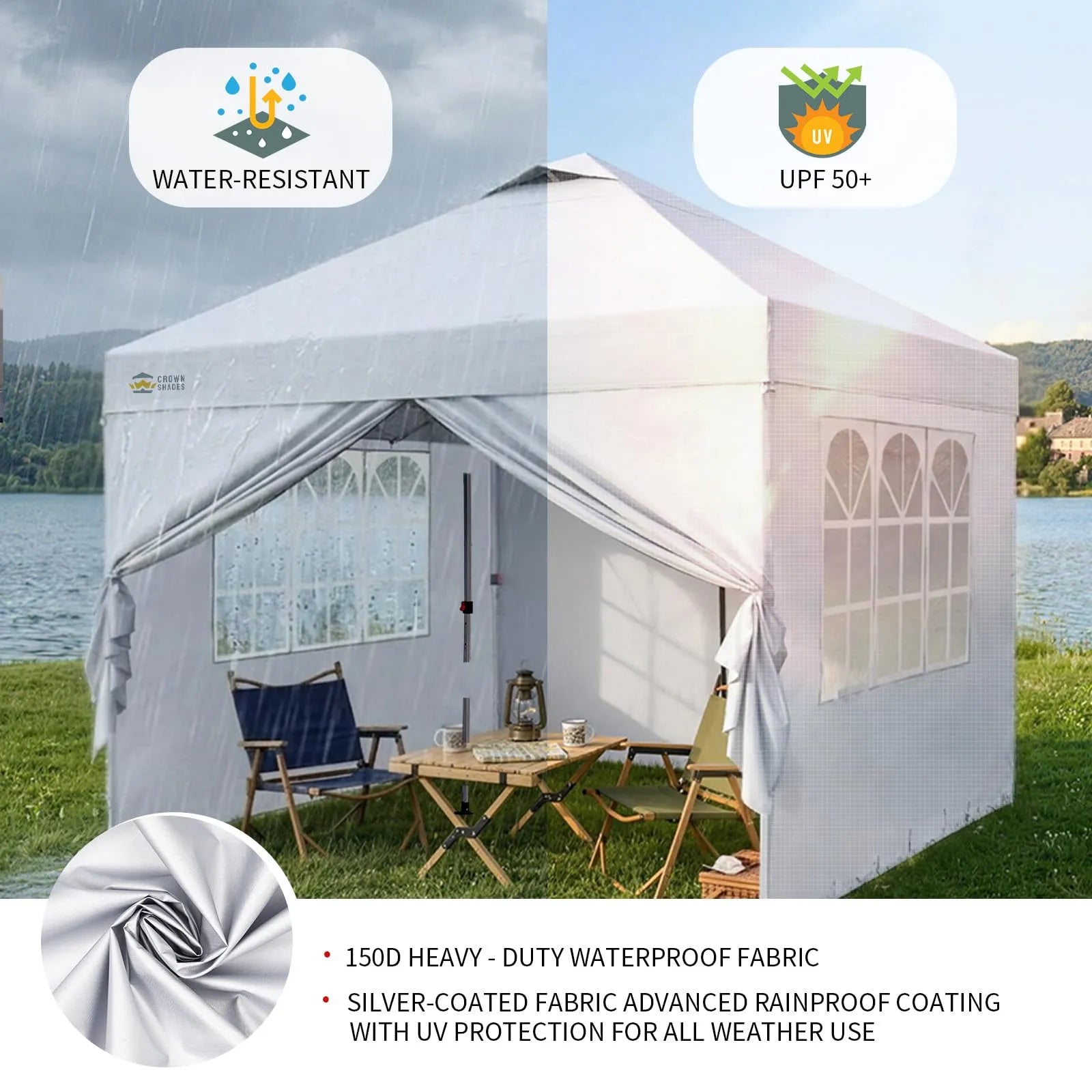 Pop-Up Pavillon 3×3 m mit 4 Seitenteilen – Wasserdicht, Stabil & Höhenverstellbar