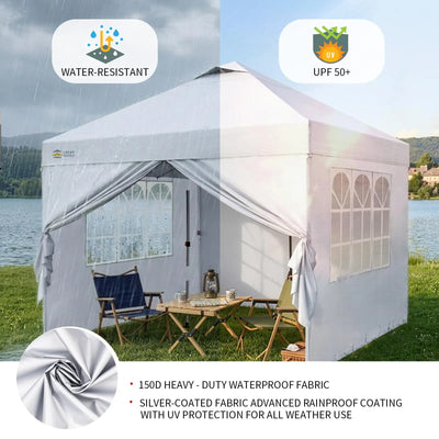 Pop-Up Pavillon 3×3 m mit 4 Seitenteilen – Wasserdicht, Stabil & Höhenverstellbar