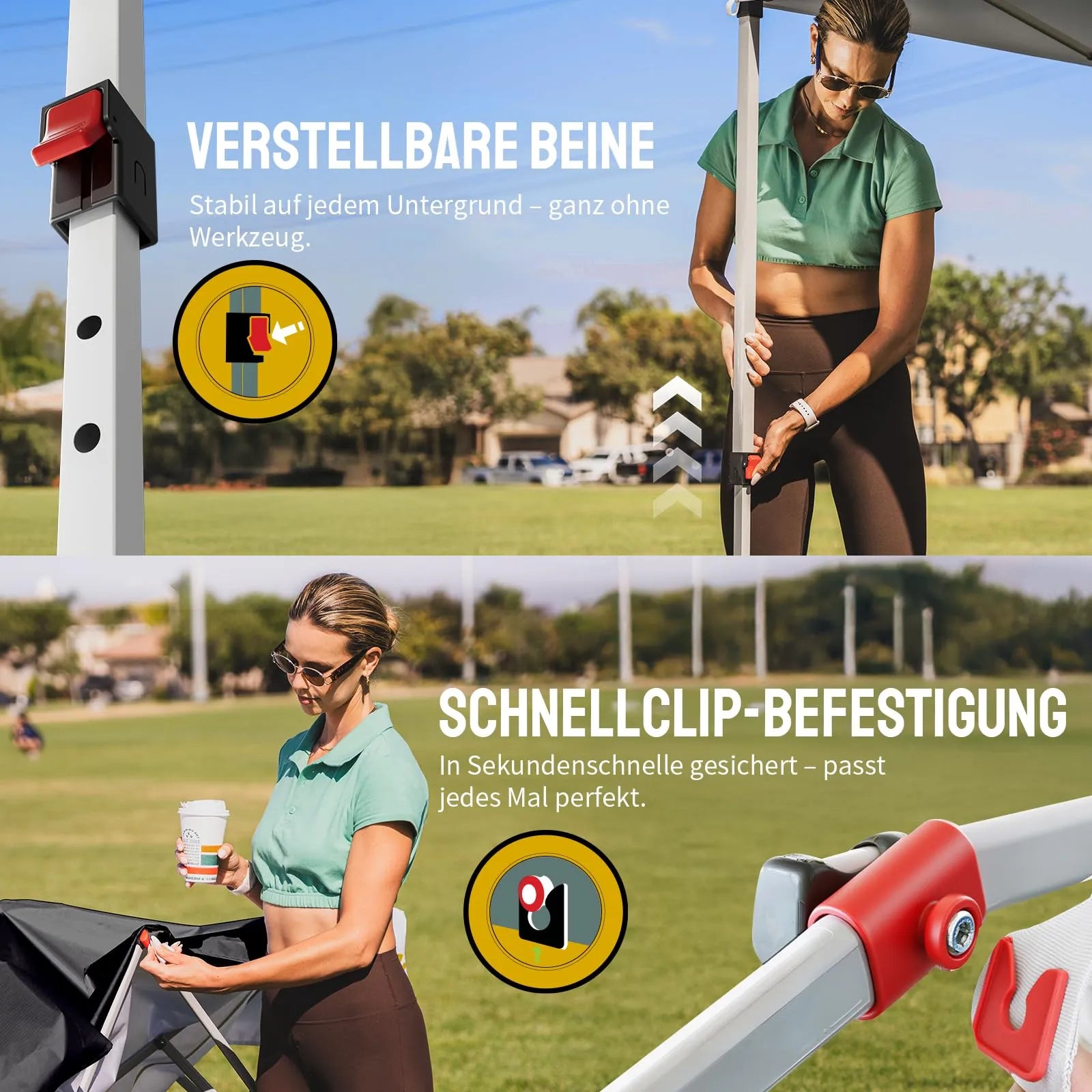 Pop-Up Faltpavillon 3 × 3 m – Wasserdicht, UV50+, Höhenverstellbar, mit Tragetasche