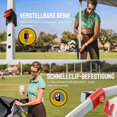 Pop-Up Faltpavillon 3 × 3 m – Wasserdicht, UV50+, Höhenverstellbar, mit Tragetasche