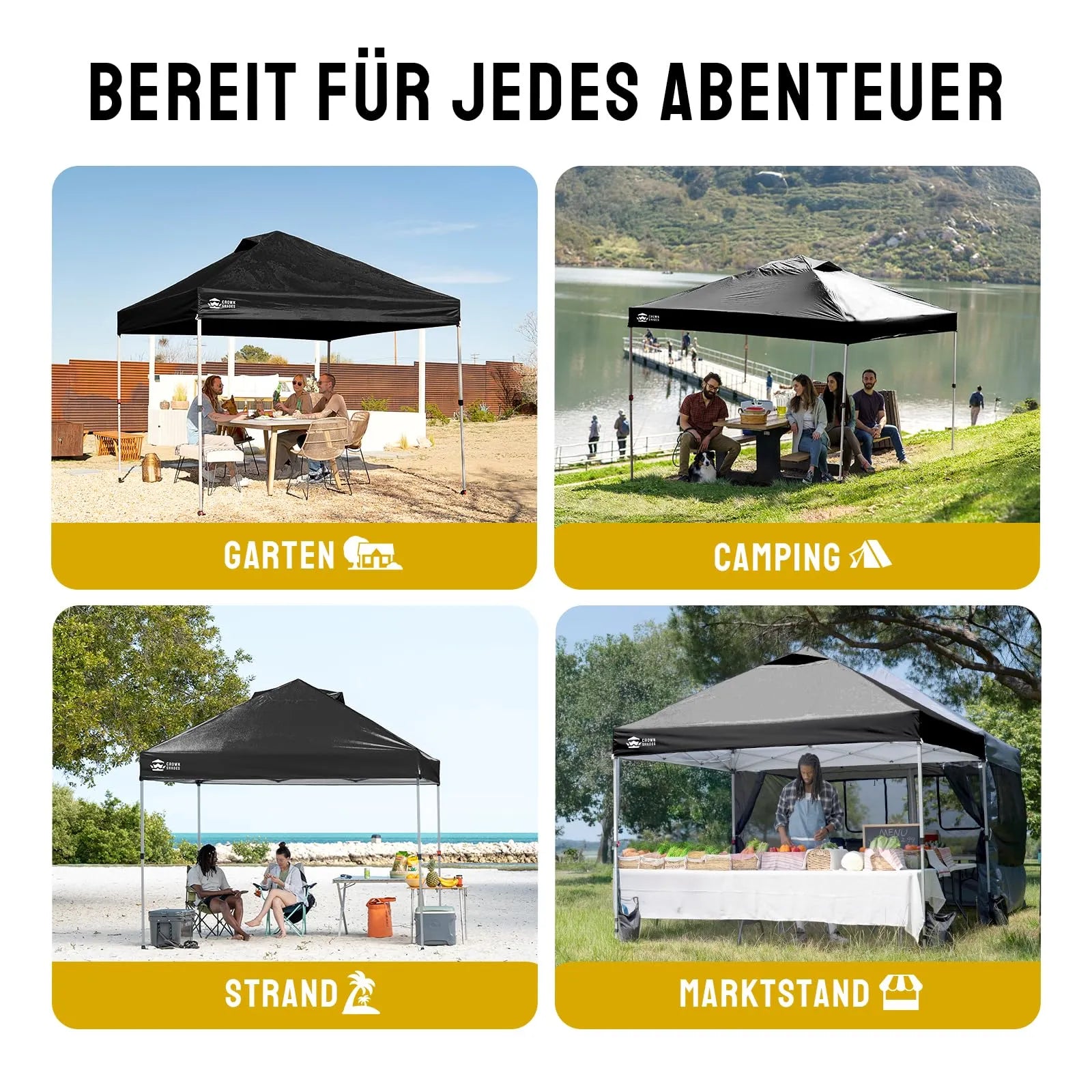 Pop-Up Faltpavillon 3 × 3 m – Wasserdicht, UV50+, Höhenverstellbar, mit Tragetasche