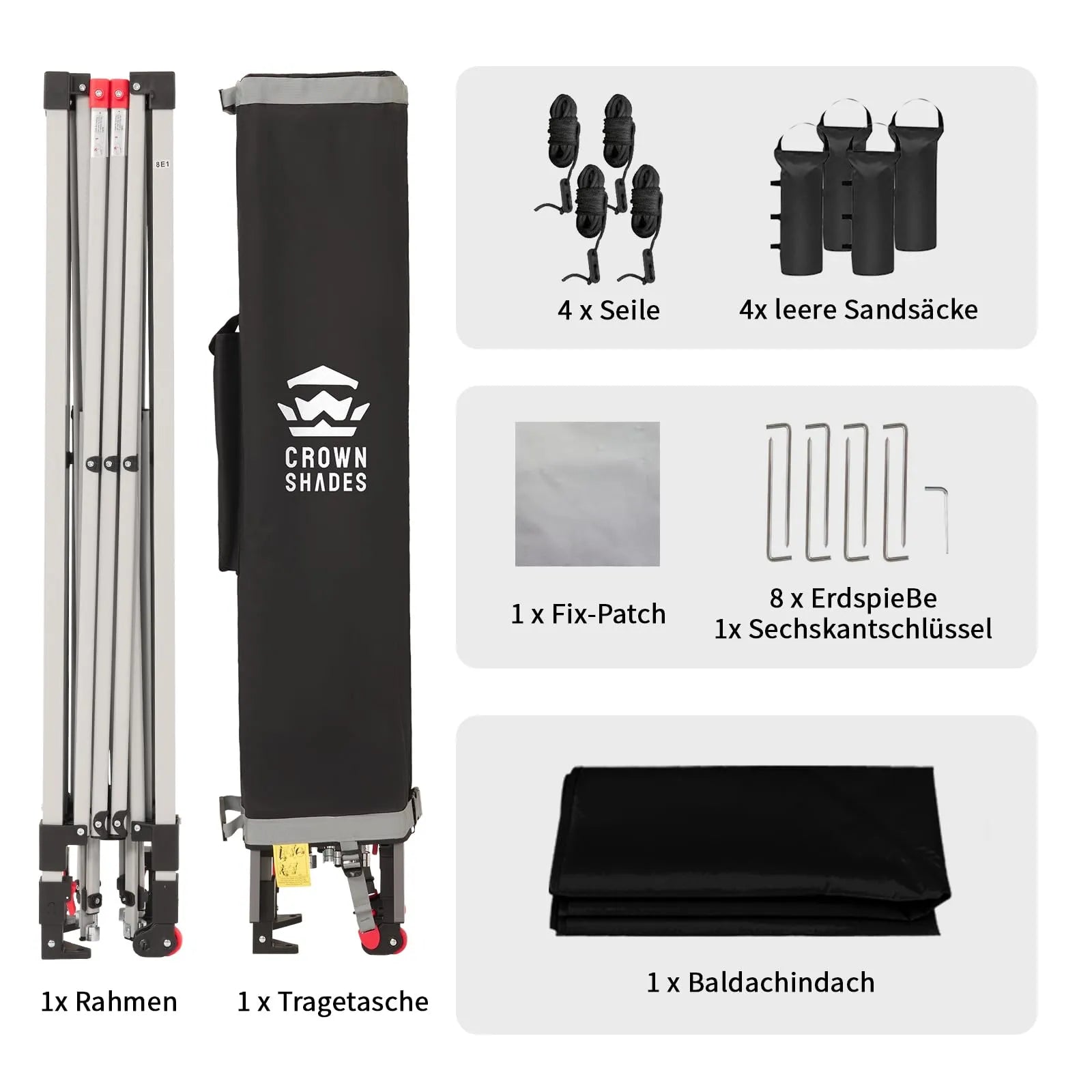 Pop-Up Faltpavillon 3 × 3 m – Wasserdicht, UV50+, Höhenverstellbar, mit Tragetasche