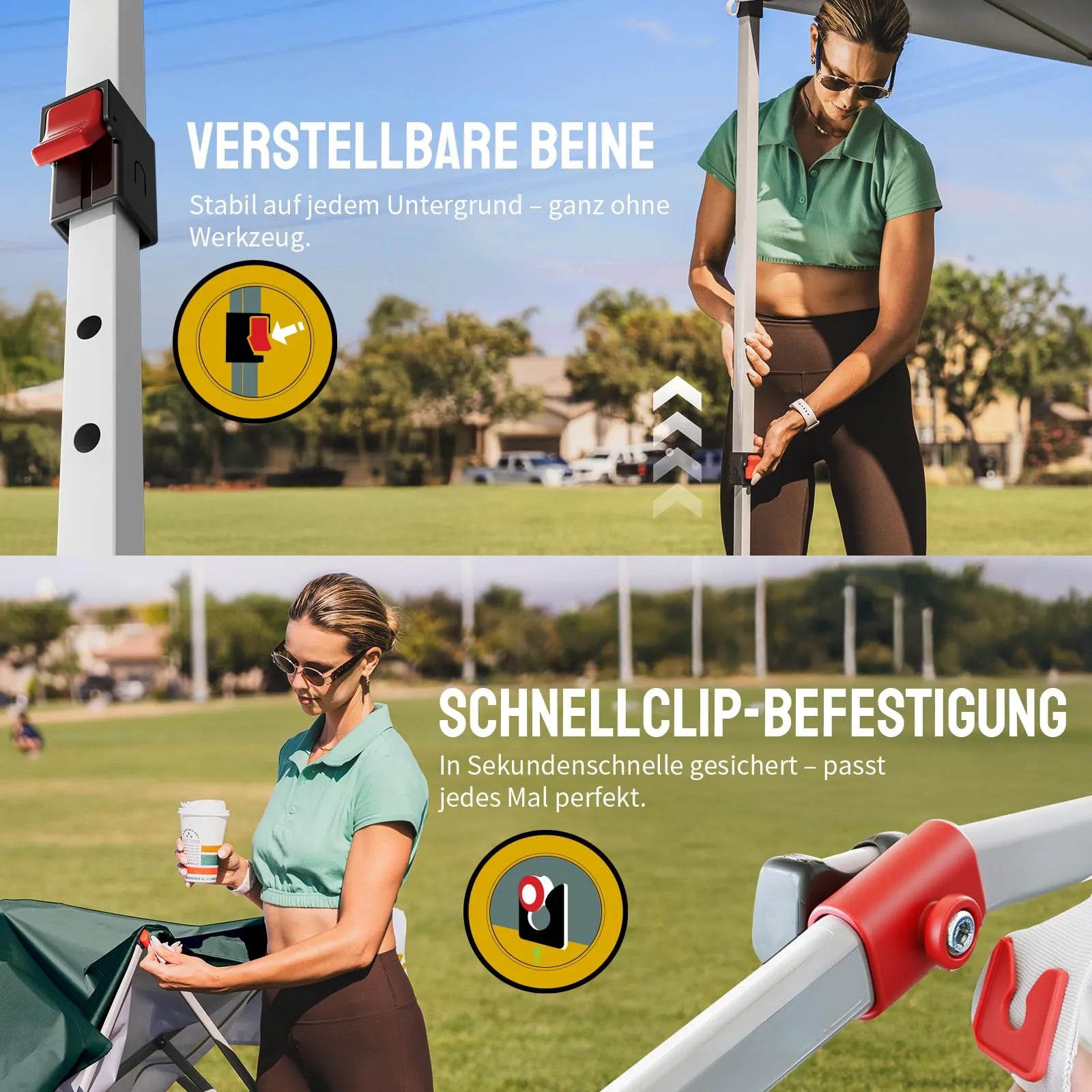 Pop-Up Faltpavillon 3 × 3 m – Wasserdicht, UV50+, Höhenverstellbar, mit Tragetasche
