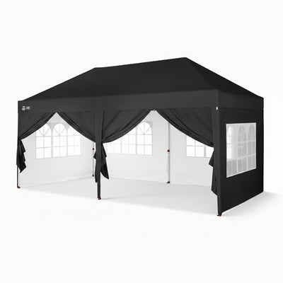 Pop-Up Pavillon 3 × 6 m – Wasserdicht & UV50+, Höhenverstellbar, inkl. 6 Seitenwände